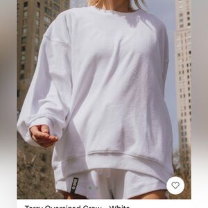 Daily Drills Terry Oversized Crew - White